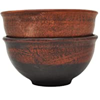 Juego de 2 cuencos de terracota - Diámetro 10.5 cm - Hecho a mano - Ucrania
